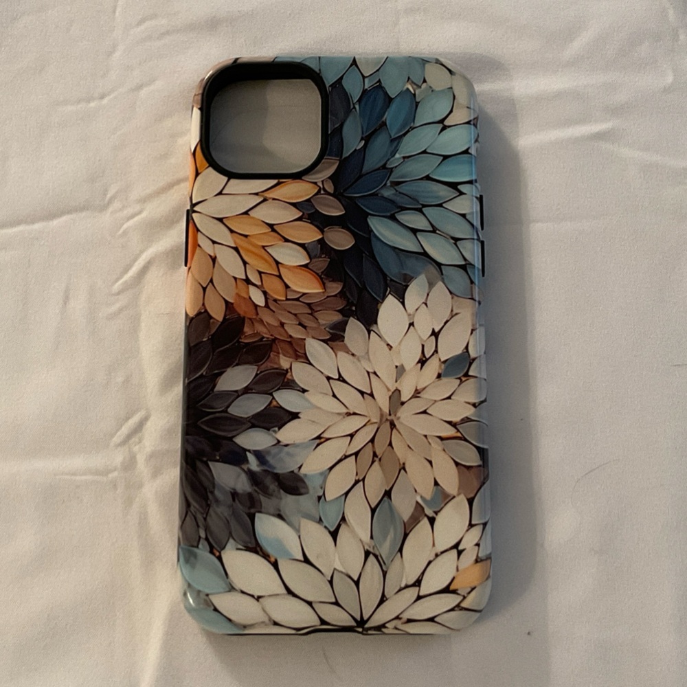 IP14 Plus - Mosaic Gloss Floral Pattern Phone Case - Multicolor
